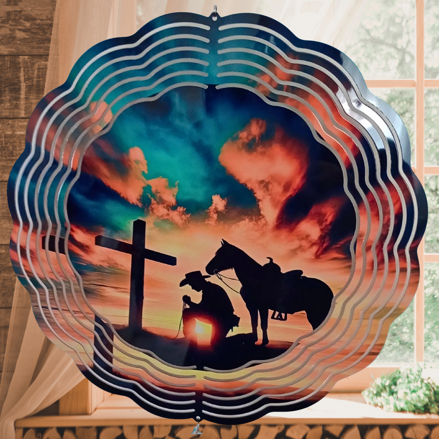 Cowboy Prayer wind spinner