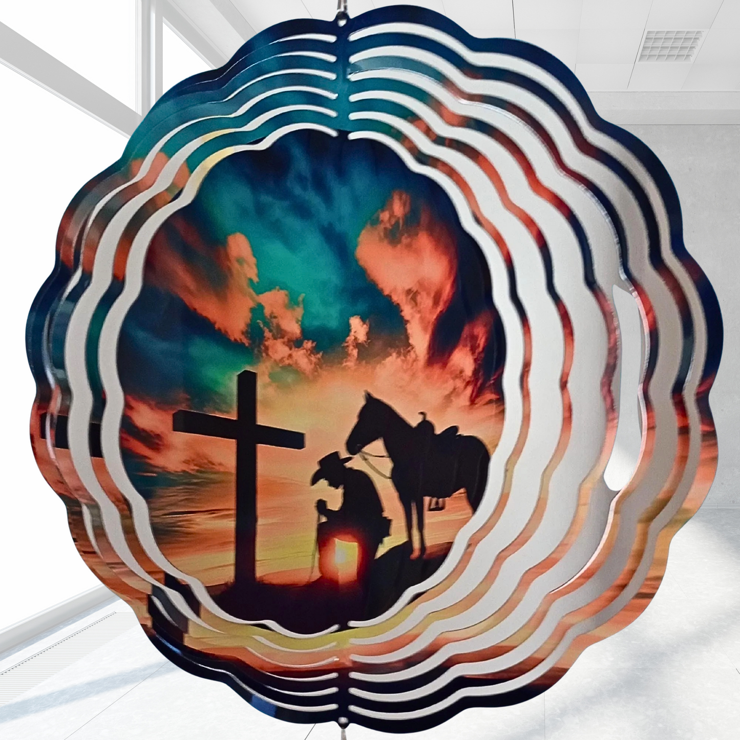 Cowboy Prayer wind spinner
