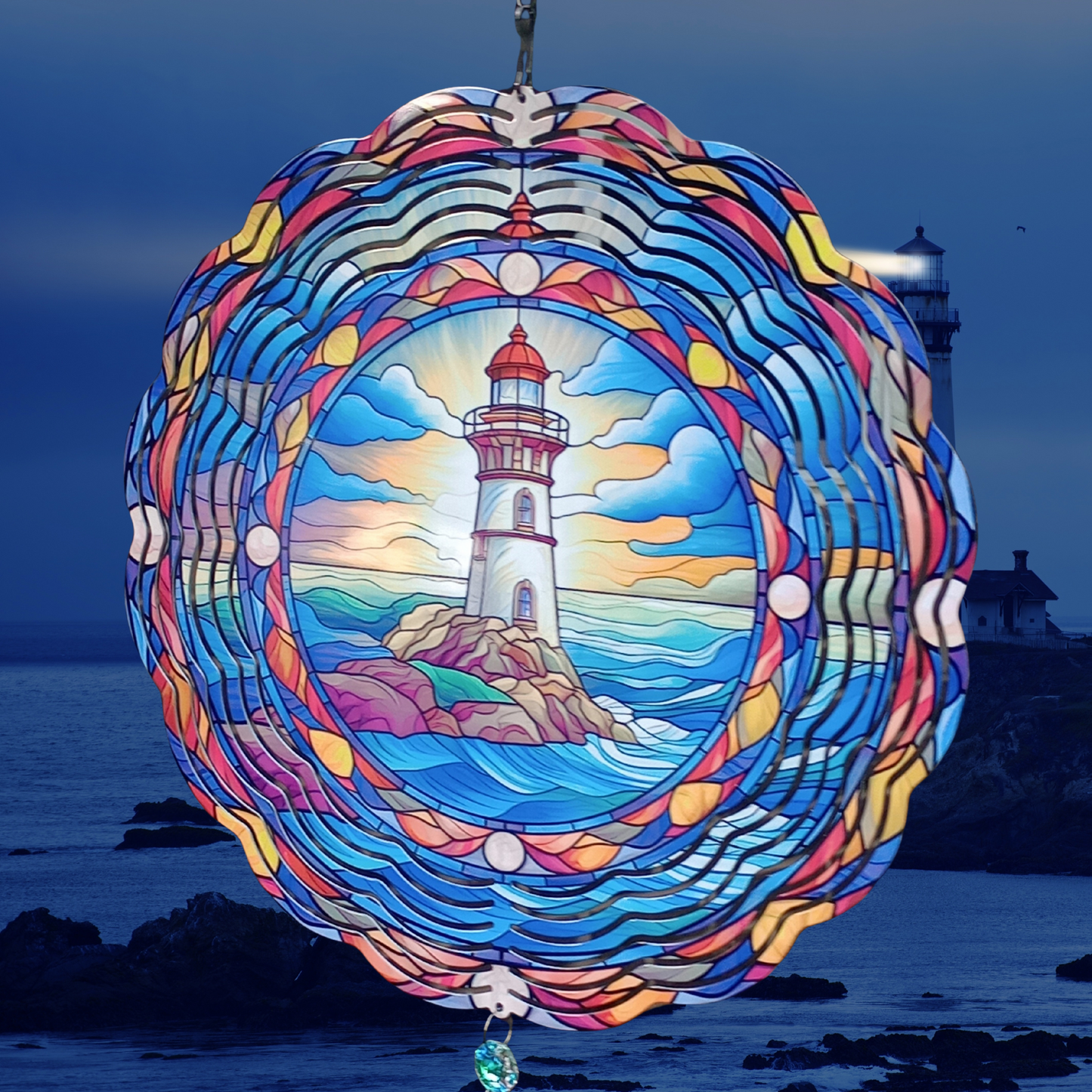 Lighthouse wind spinner