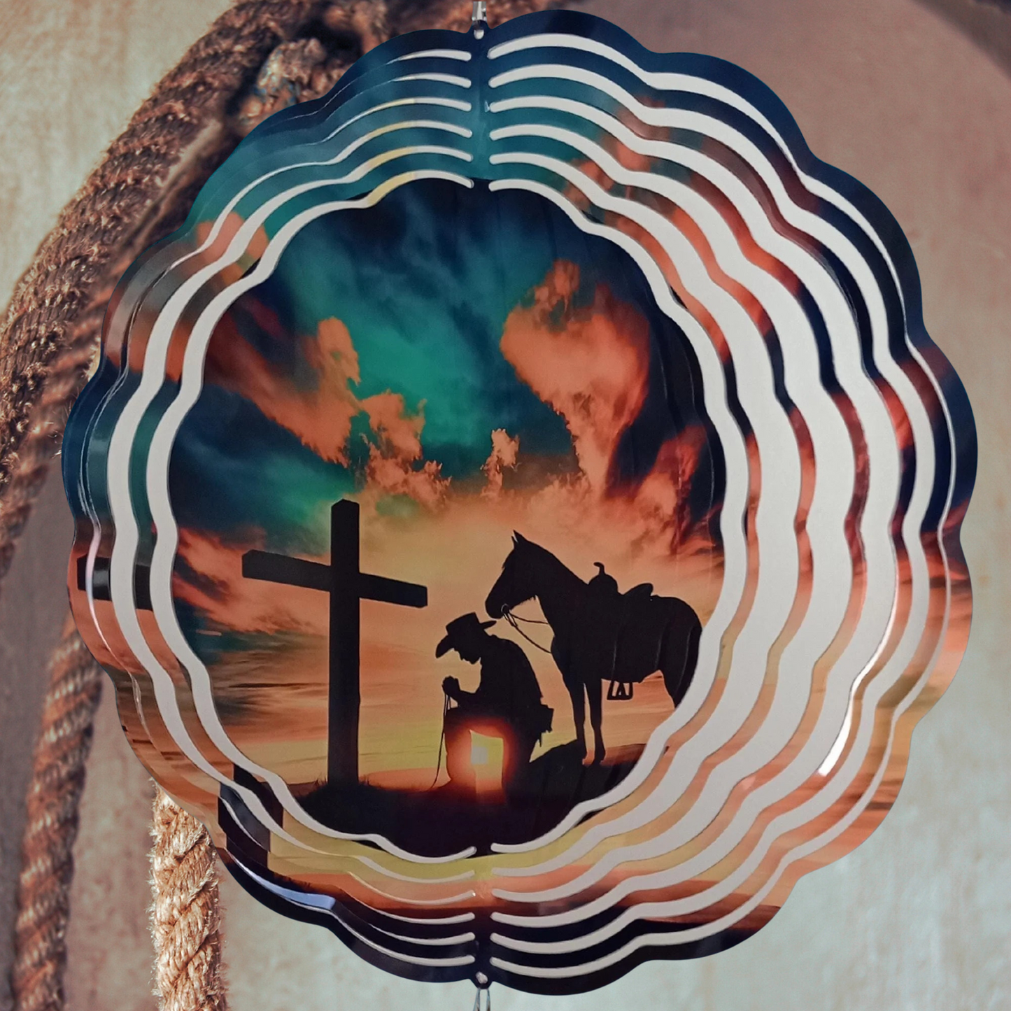 Cowboy Prayer wind spinner