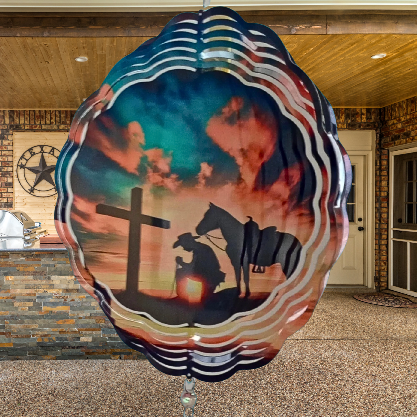 Cowboy Prayer wind spinner