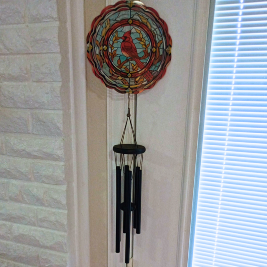 Cardinal Double Wind Spinner Wind Chime
