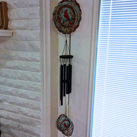 Cardinal Double Wind Spinner Wind Chime