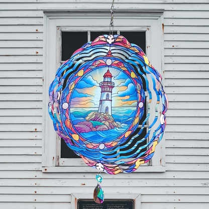 Lighthouse wind spinner