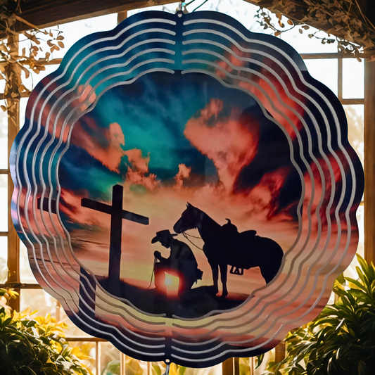 Cowboy Prayer wind spinner