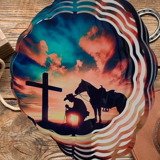 Cowboy Prayer wind spinner