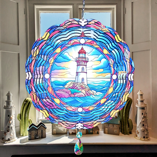 Lighthouse wind spinner